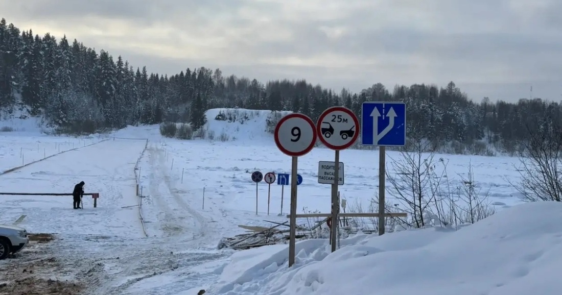 Две ледовые переправы через Сухону открыты в Нюксенском округе