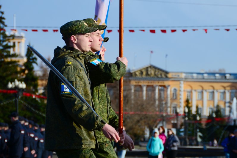 Первая репетиция парада 9 мая в Иркутске.