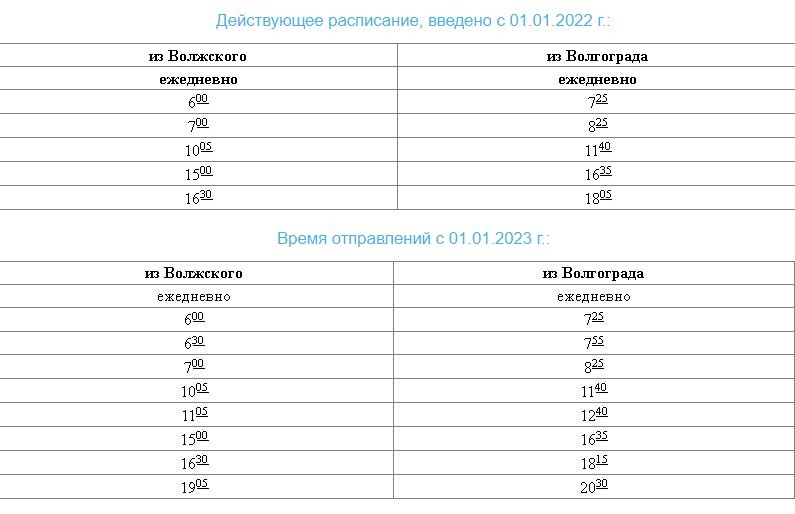 Расписание маршрутов волгоград