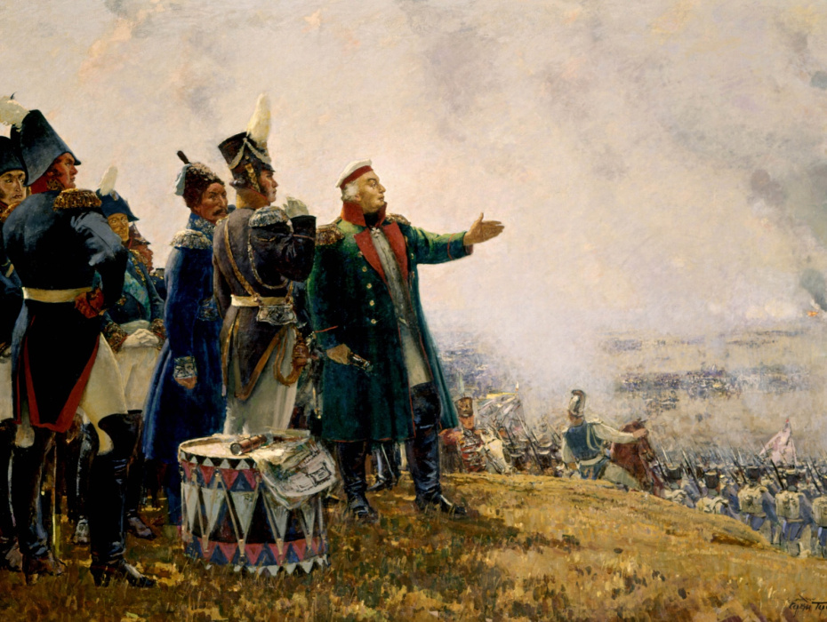 Сергей Герасимов, Кутузов в Бородинской битве, холст, масло, Бородинский музей-панорама, Москва, Россия