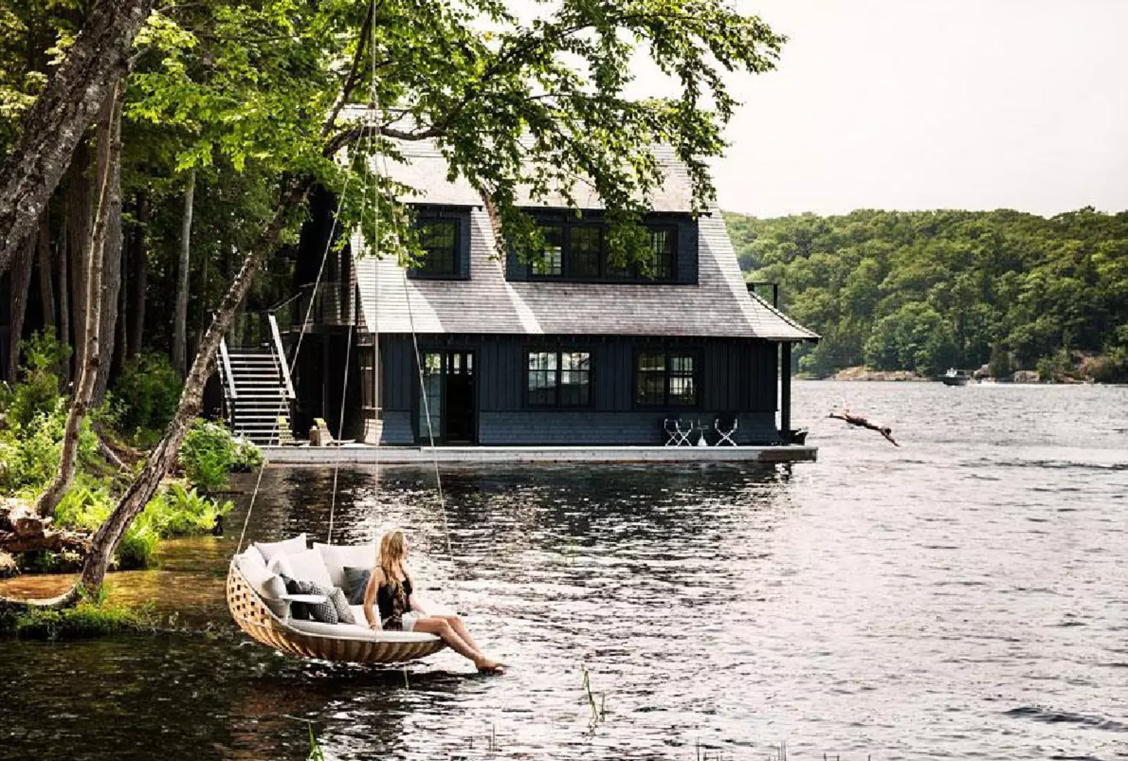 Дом это место где есть. Dedon Island Resort, Филиппины. Домик у реки в Йёльстере. Норвегия. «Дом у озера Ванзее» (1925. Домик на воде.