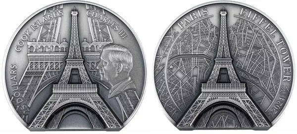 Эйфелеву башню с картой Парижа разместили на новых монетах Островов Кука
