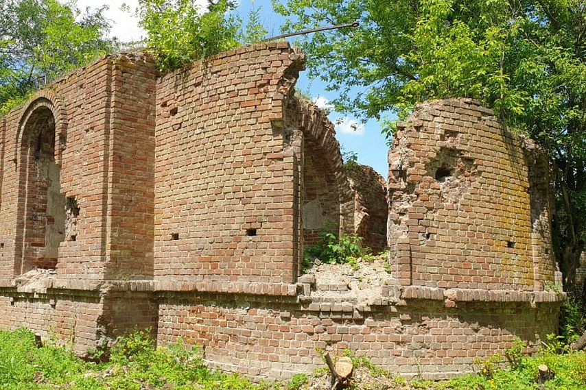 Старооскольцев просят помочь в очистке руин Успенской церкви от древесной поросли