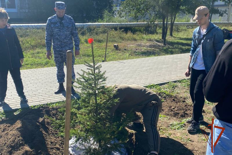 Росгвардейцы приняли участие в закладке аллеи памяти