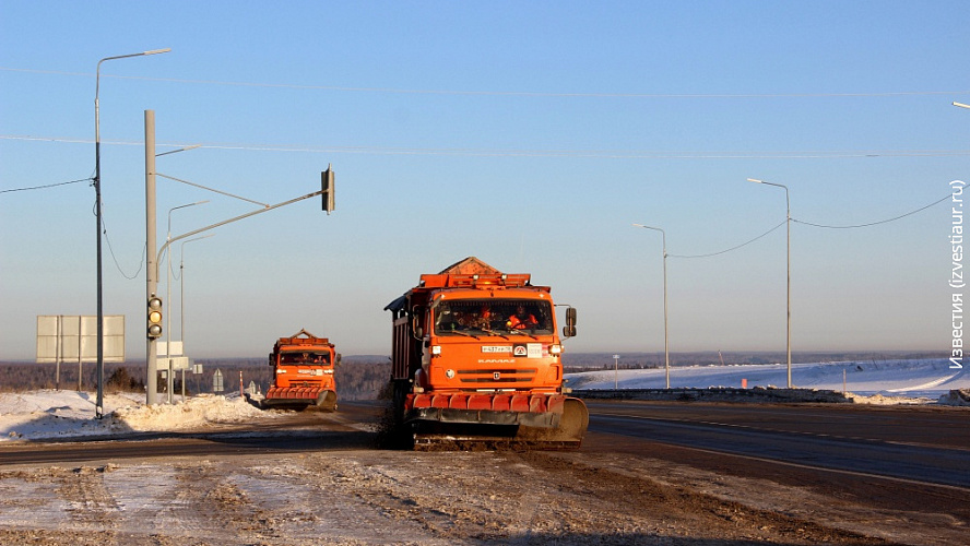 В период аномальных морозов в Удмуртии дорожники обработали около 9 тысяч километров региональных трасс