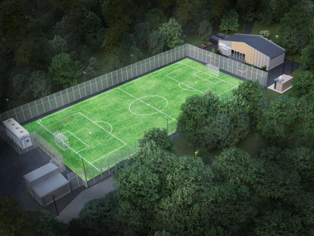 Футбольное поле в Пестовском парке устанавливают в Балашихе