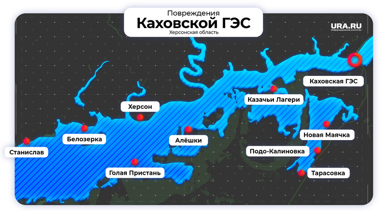 Каховское водохранилище карта