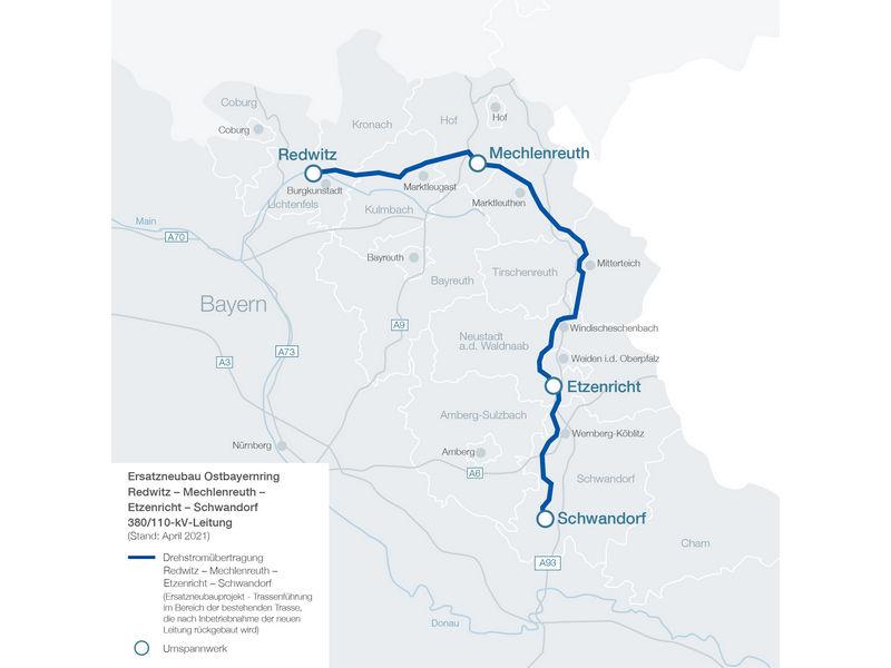 Немецкий TenneT получил кредит на строительство Восточно-Баварского кольца магистральных ЛЭП