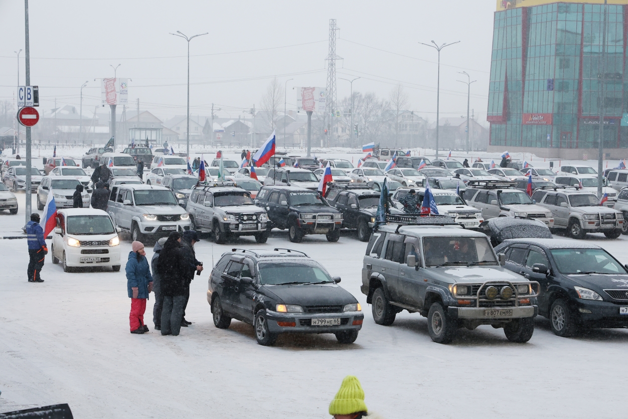 Сахалинцы приняли участие в масштабном патриотическом автопробеге