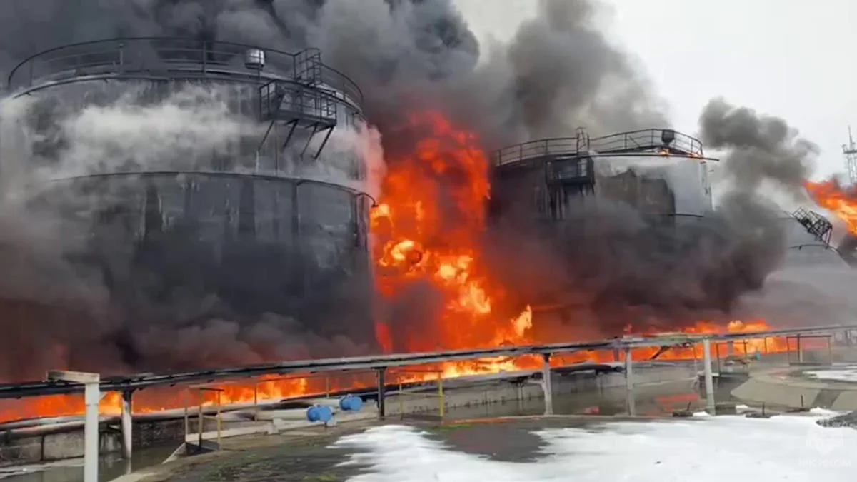 Пожар на нефтехранилище