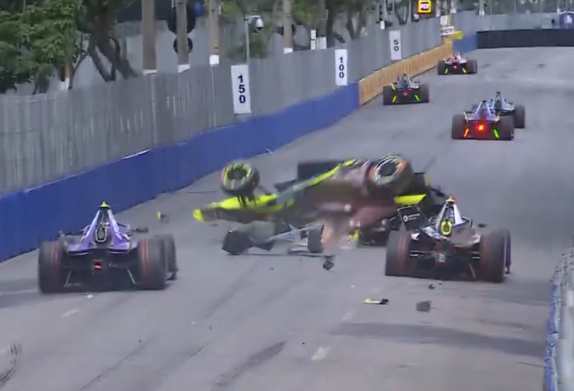 Момент аварии Пепе Марти