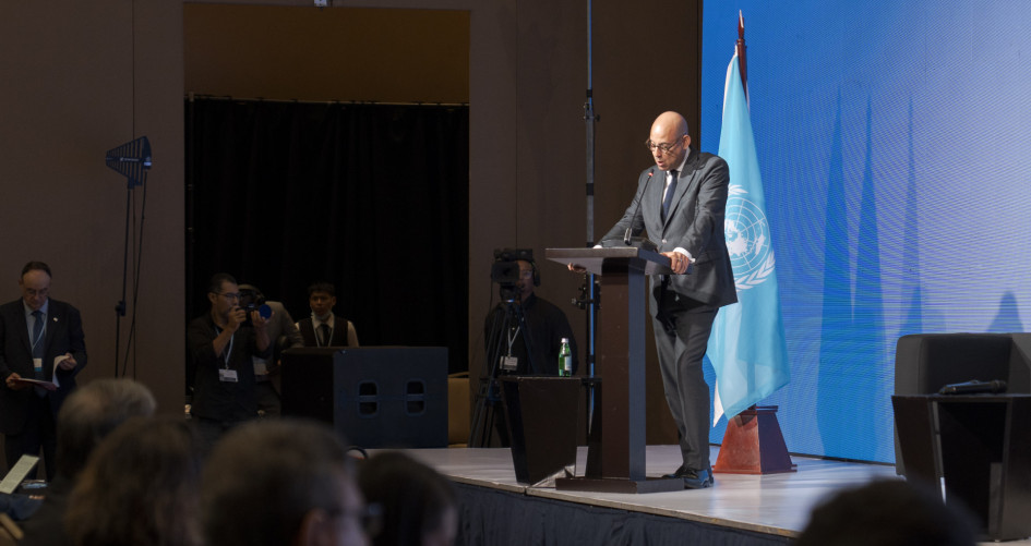 Simon Stiell delivers opening remarks at the first Climate Week of 2025