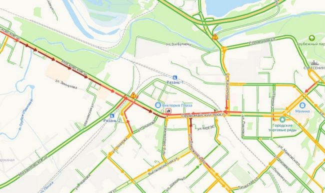 Пробки в рязани сейчас онлайн карта