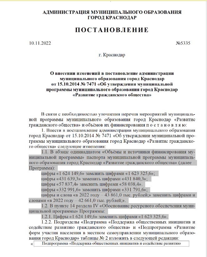 Наумов Краснодар администрация. Постановление 1 29 статус