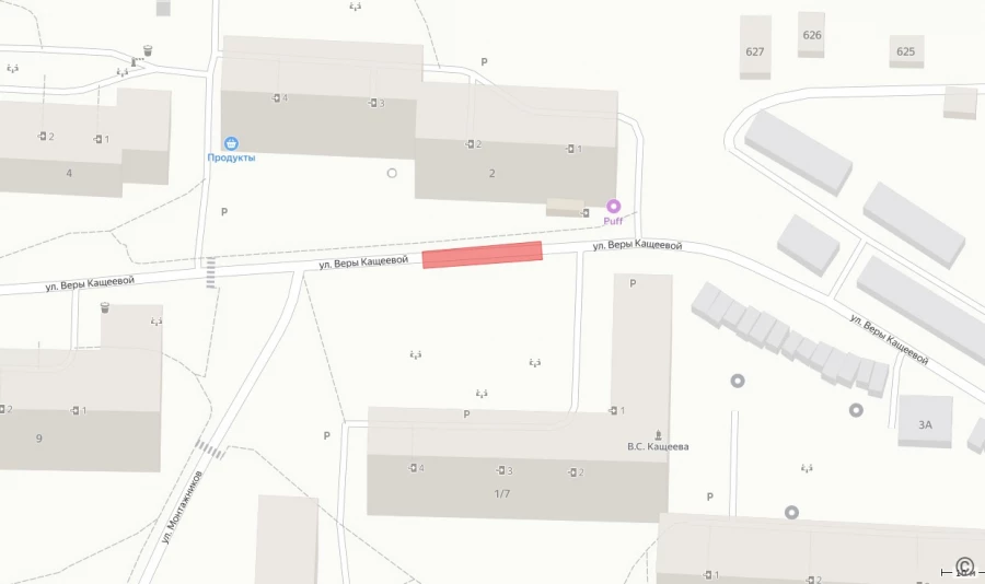 Перекрытие дороги на ул. Веры Кащеевой.