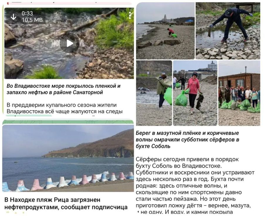 Фото: Амурская бассейновая природоохранная прокуратура | «Весь берег в мазуте»: экологическое бедствие накрыло популярные пляжи Приморья