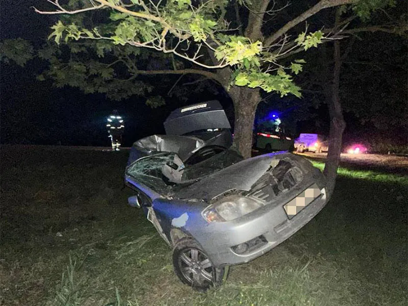 Молодой водитель иномарки влетел в дерево и погиб на трассе в Адыгее