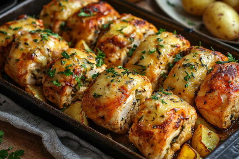 Шедевр из грудки и картошки на ужин в одном противне: сочное блюдо из обычных продуктов