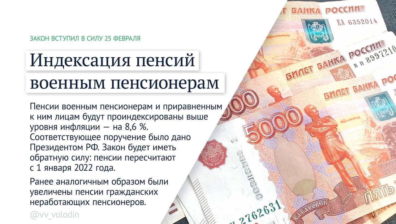 Законы с 1 февраля. Индексация пенсий. Индексация пенсий военнослужащих.