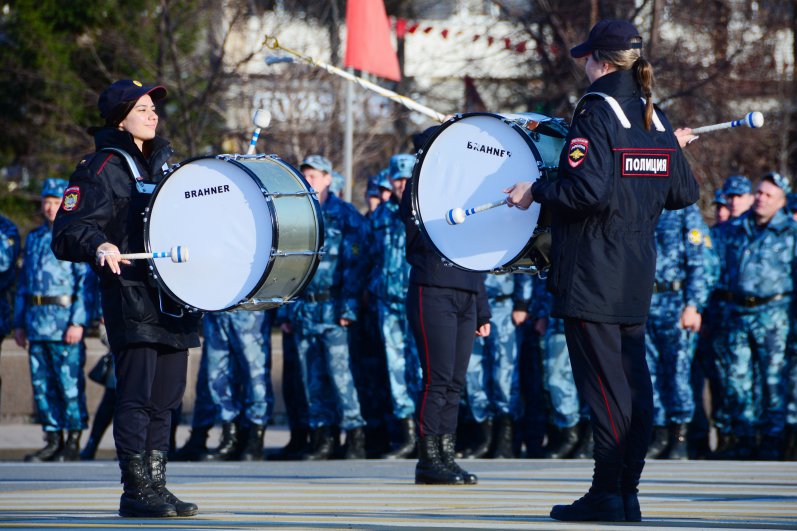 Первая репетиция парада 9 мая в Иркутске.