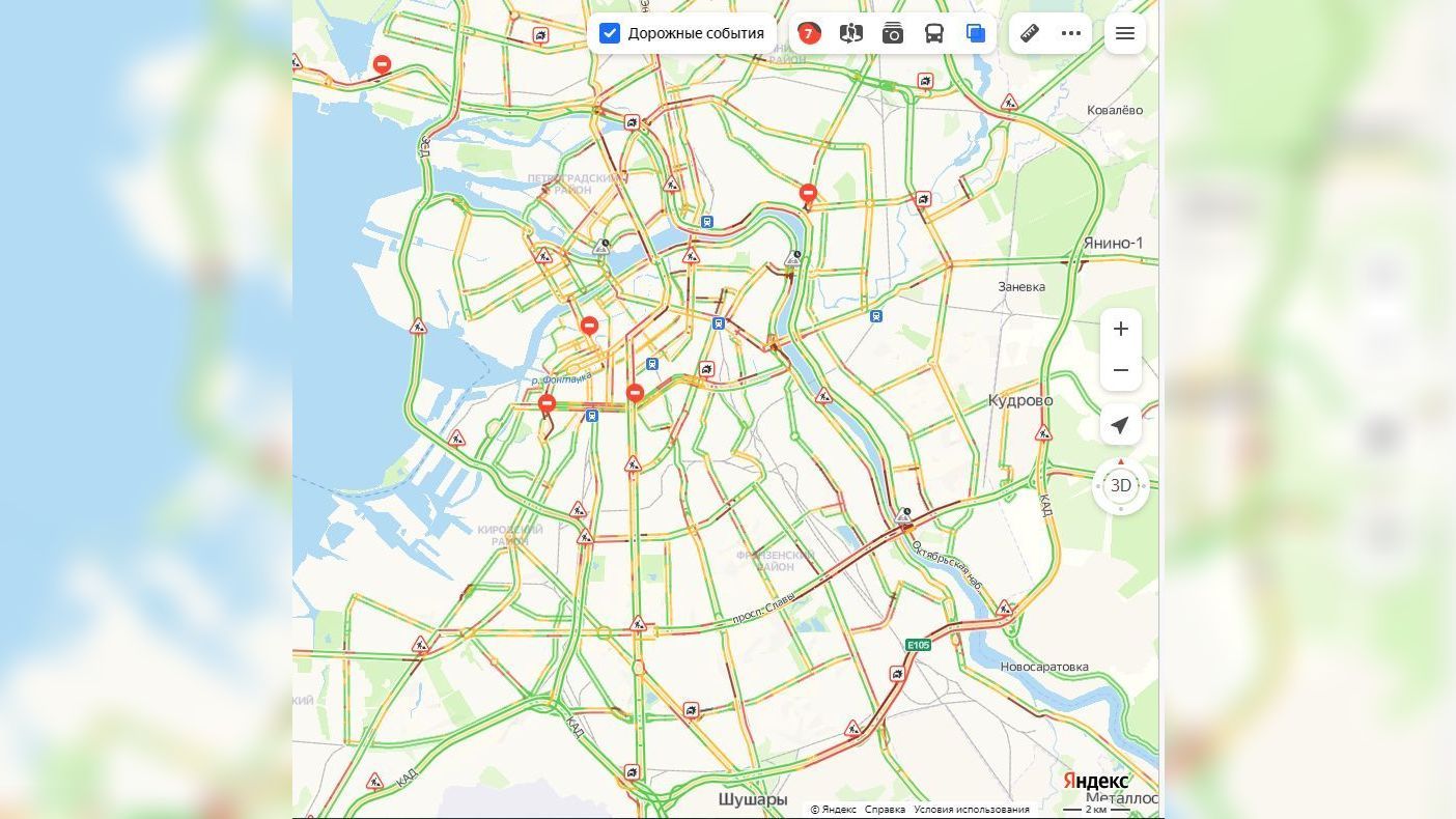 Карта спб для водителей