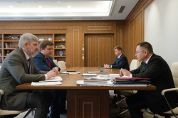 Встреча ректора Павла Акимова с министром строительства и ЖКХ РФ Иреком Файзуллиным