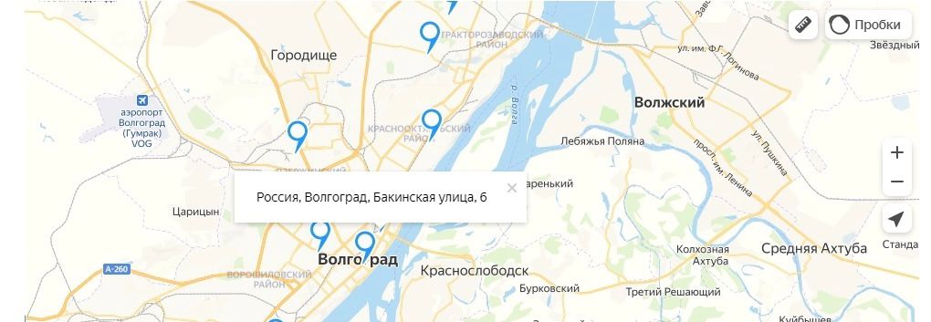 Карта бомбоубежищ волжский