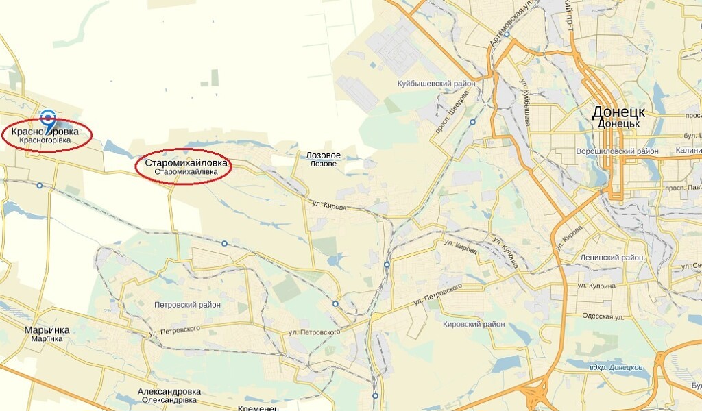 Кольцо мирного луганск карта