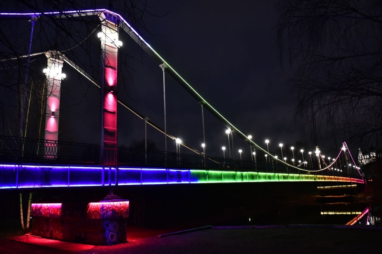​Подсветка Даманского моста в Ярославле включена на постоянной основе