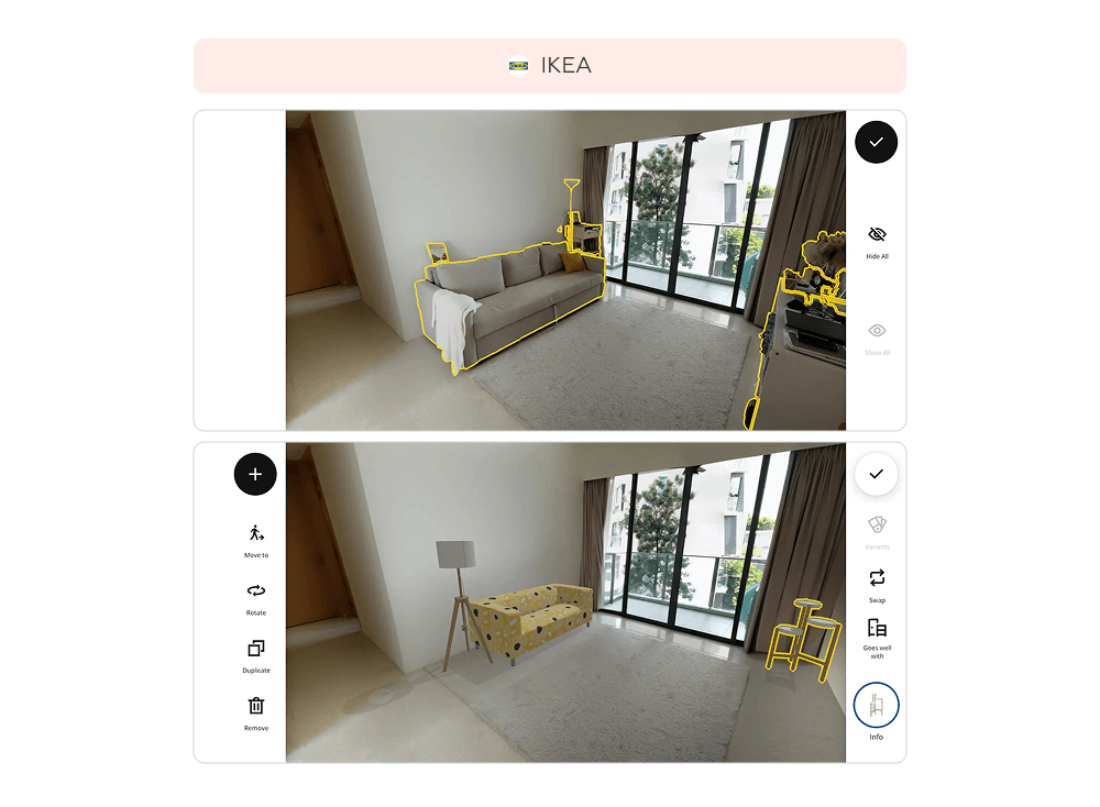 Как реализована проверка того как мебель впишется в комнату на сайте IKEA