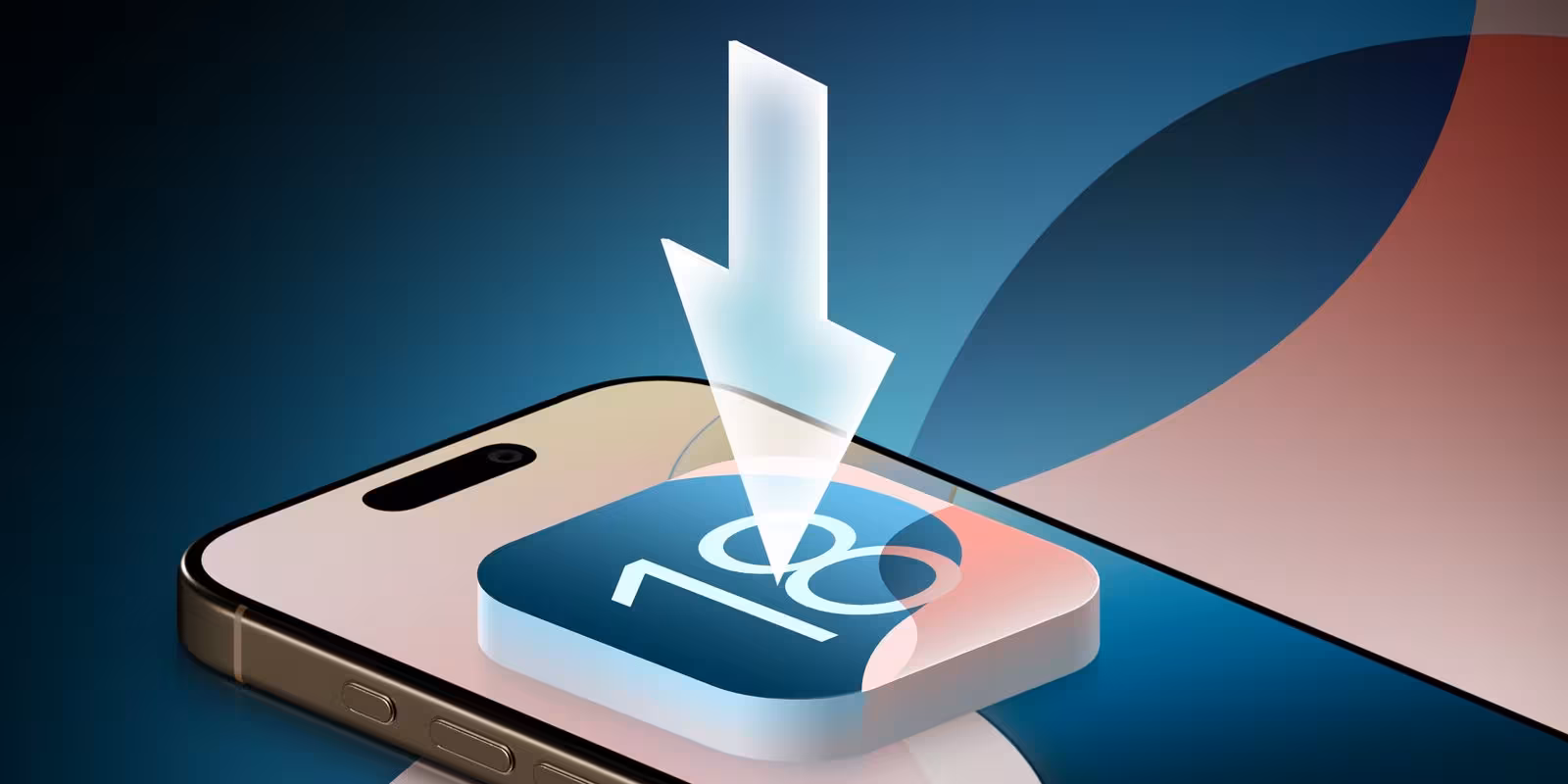 ios 18 on iphone arrow down