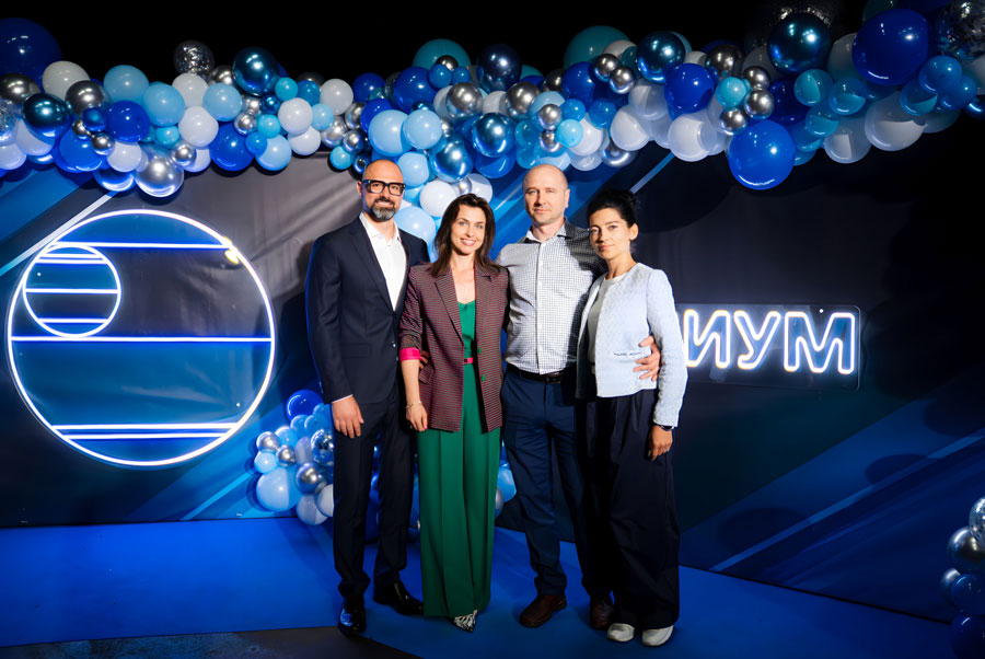 Виталий Гусев, Наталья Короткова, Алексей Парфенцев, Юлия Бурцева на XI Конференции руководящего состава Холдинга «СОЦИУМ». 10 июня 2025 года