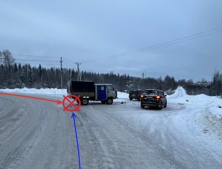 В Сосногорске водитель Hyundai выехал на встречную полосу и спровоцировал ДТП