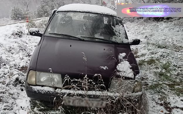 В Палехском районе машина врезалась в столб