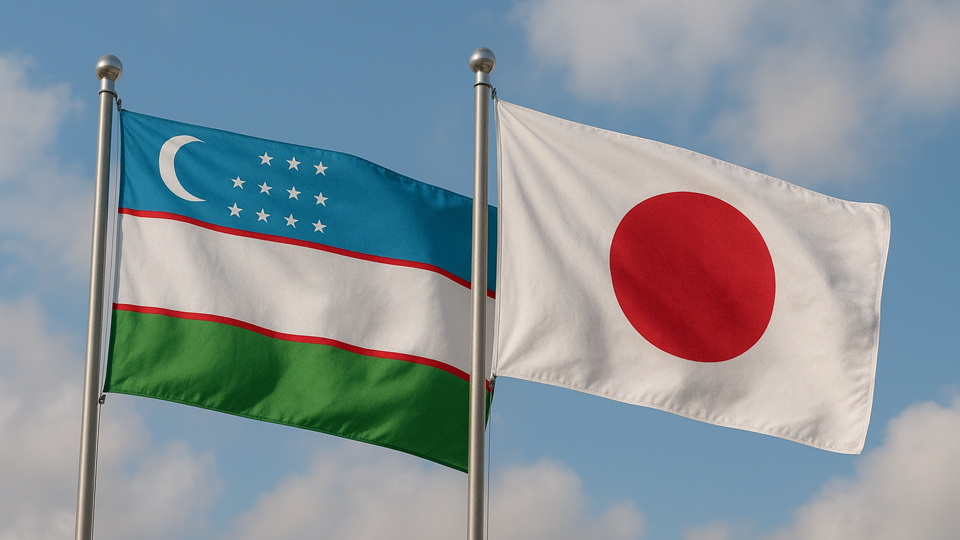 Флаги Узбекистана и Японии - Sputnik Узбекистан, 1920, 19.12.2025