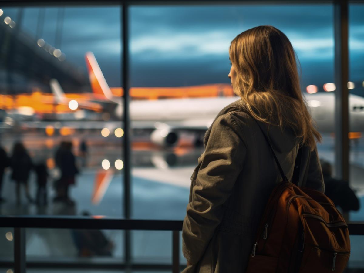 девушка в аэропорту