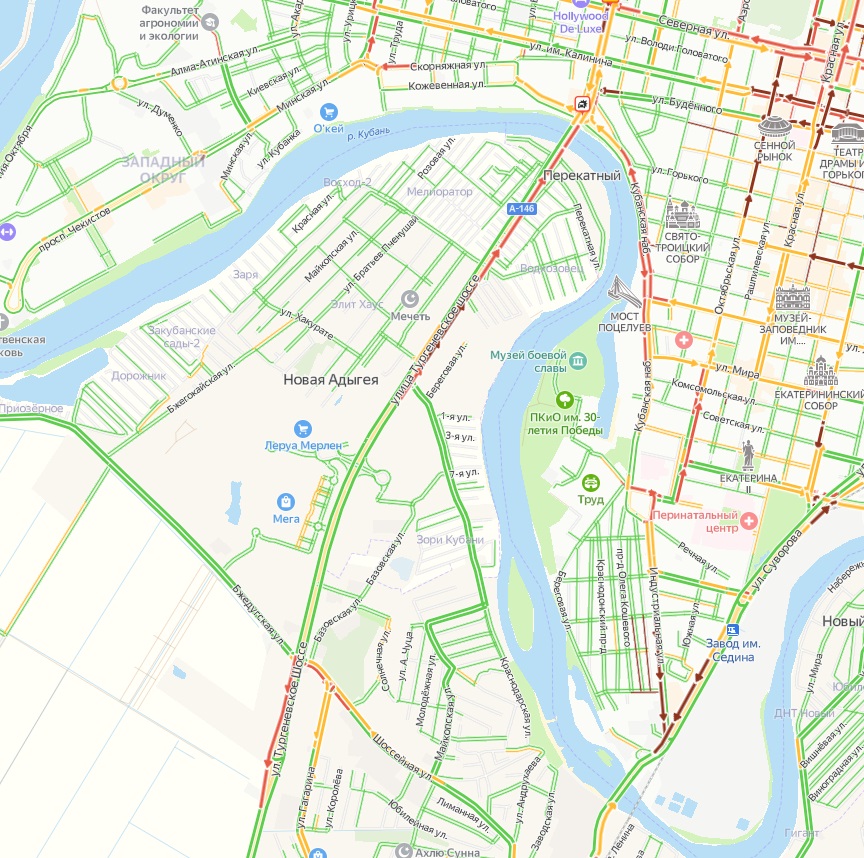 Карта краснодар кубанская набережная