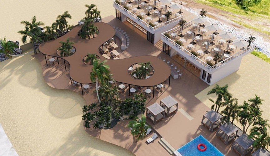 Визуализация пляжного клуба в отеле Riga Village Resort