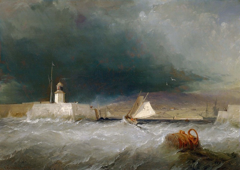 Джордж Чемберс. Порт в бурный день. 1835