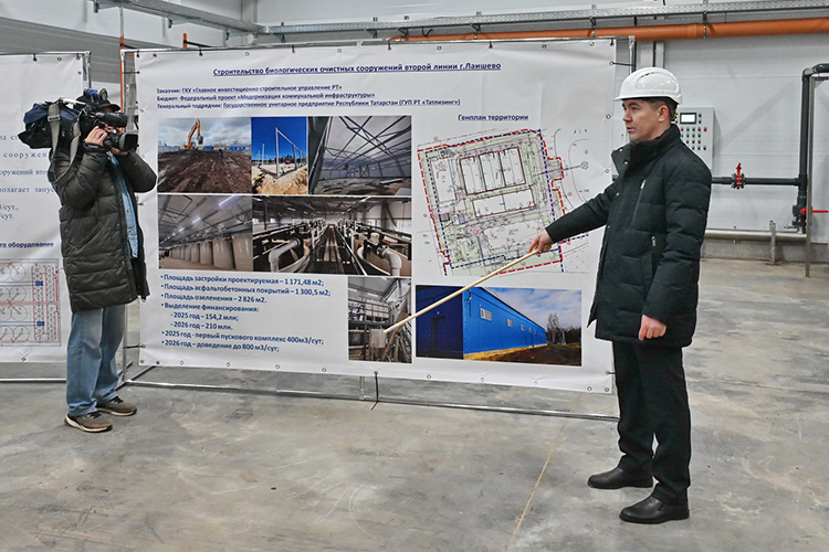 В Лаишевском районе депутаты отправились на очистные сооружения, мощность которых увеличивают в три раза — с 450 до 1250 куб. м в сутки
