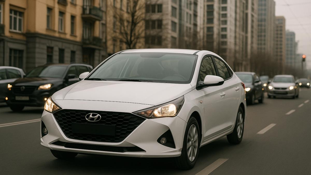 Белый Hyundai Solaris