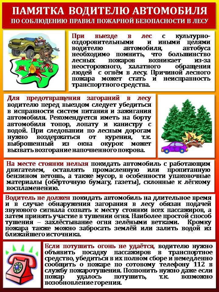 Требования охраны труда для водителей при тушении ландшафтных пожаров