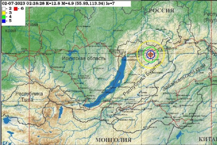 Карта землетрясений иркутской области