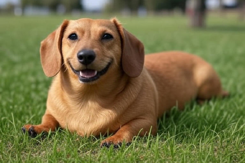 Раскормленная до 25 кг такса Дейзи борется с ожирением