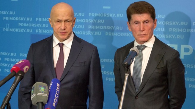 Юрий Трутнев и Губернатор Приморского края Олег Кожемяко