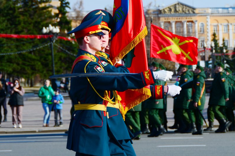 Первая репетиция парада 9 мая в Иркутске.