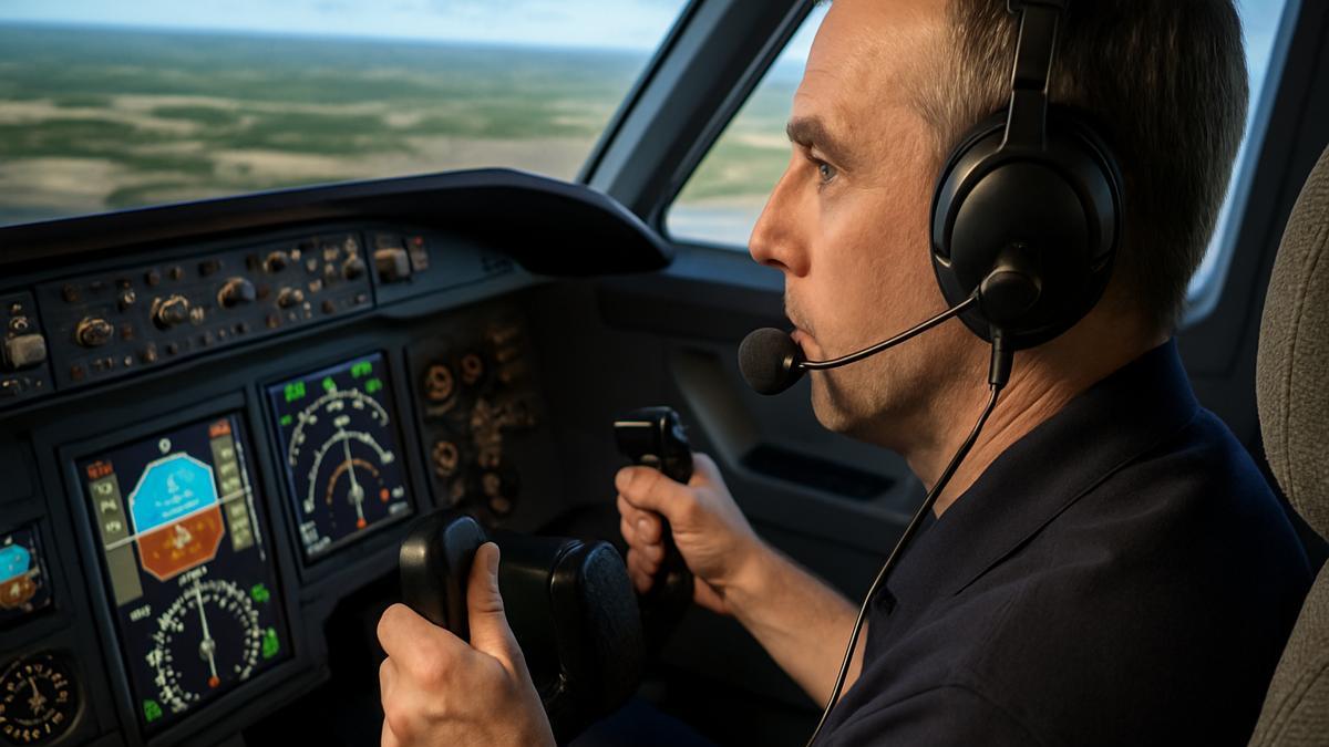 Пилот в тренажёре