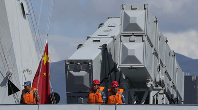 Ракетная установка на китайском фрегате