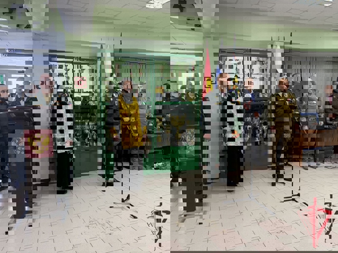 Офицер Росгвардии принял участие в проводах магаданских призывников