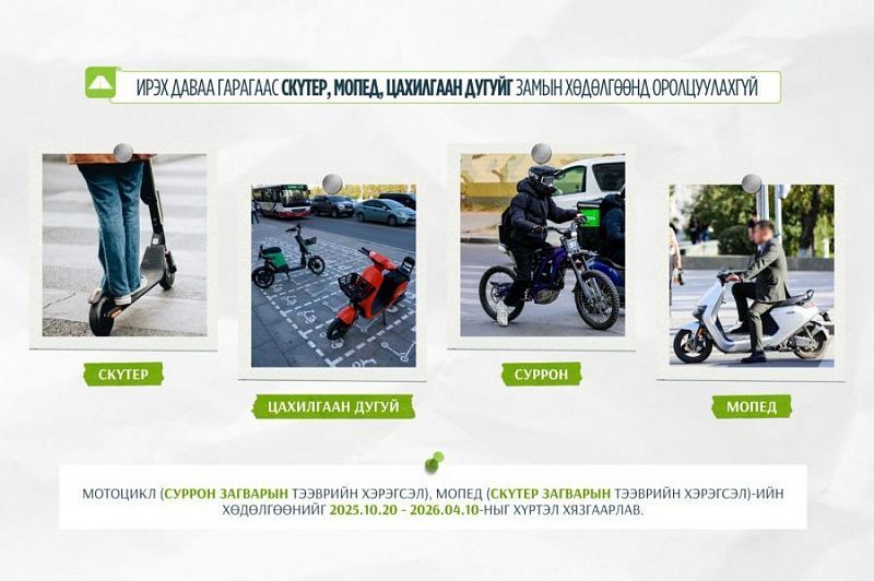 В Улан-Баторе запретили использование электровелосипедов и самокатов зимой